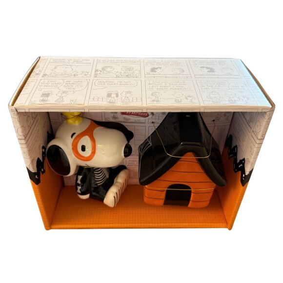 Peanuts Halloween Snoopy & Woodstock Spooky Dog House Salt & Pepper Shaker Set‎ - Picture 4 of 7